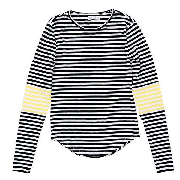 Meg yellow color block stripe tee SS26
