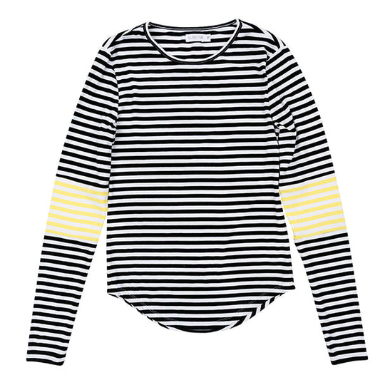 Meg yellow color block stripe tee SS26