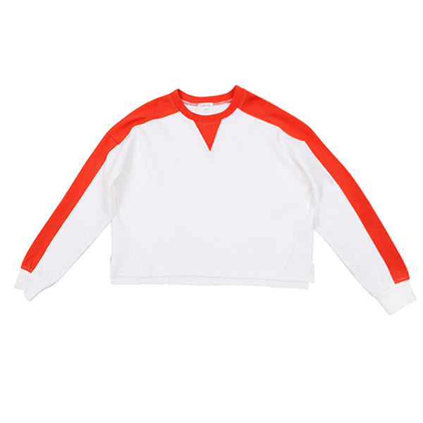 Lumi orange color block sweatshirt SS26