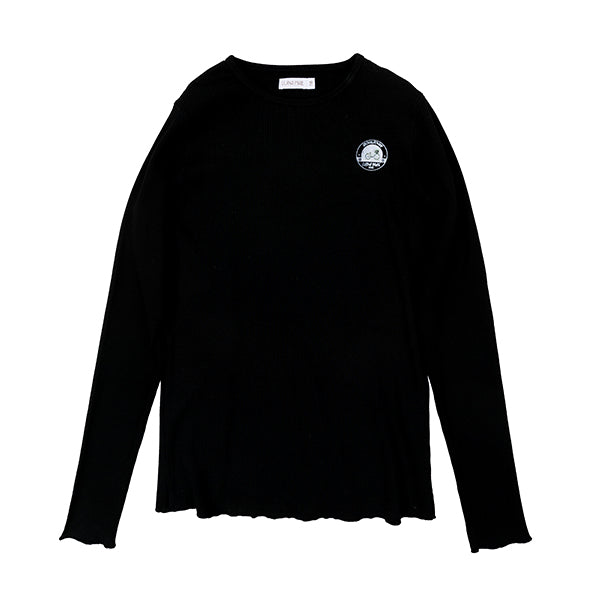 Basic black ribbed logo tee SS26