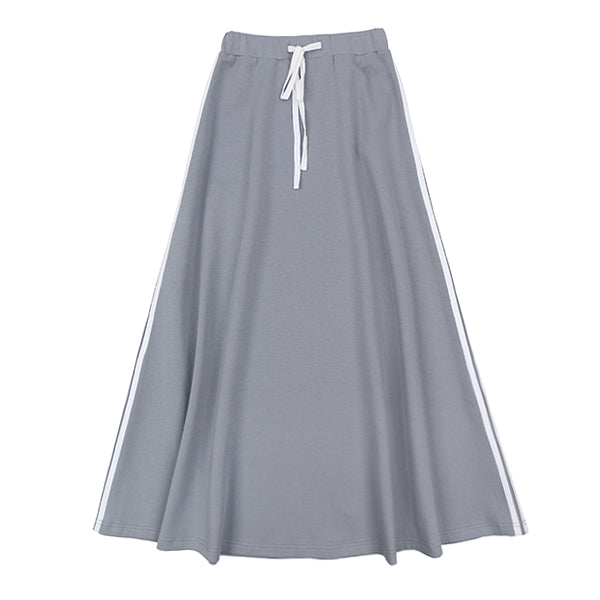 Varsity stripe dove grey skirt SS26