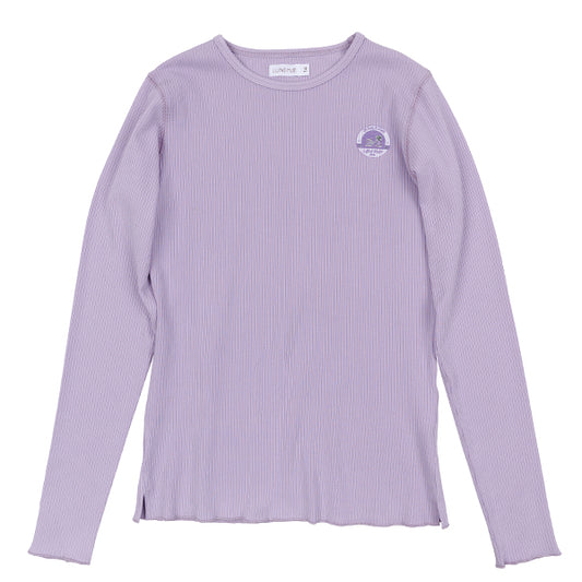 Basic lavender ribbed logo tee SS26