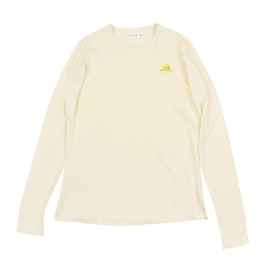Basic yellow ribbed tee SS26