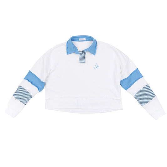 Juno blue collar cropped sweatshirt SS26