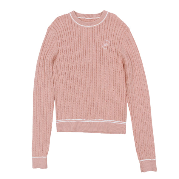 Ruth cable pink sweater SS26