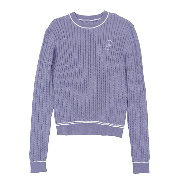 Ruth purple cable sweater SS26 – Luna Mae