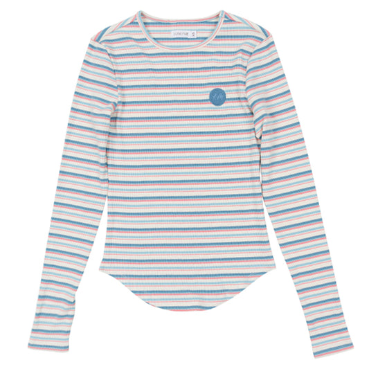 Ella mid blue stripe tee SS26