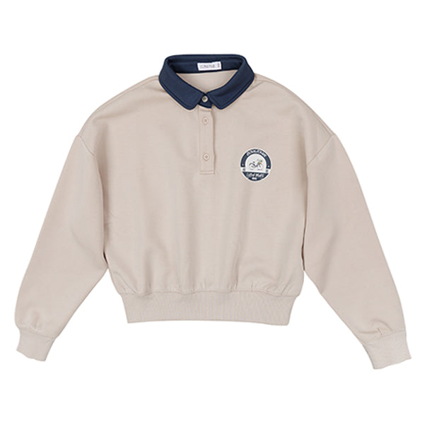 Raya navy collar logo sweatshirt SS26