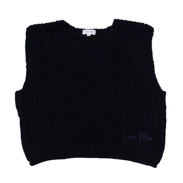 Elle midnight chunky knit vest FW25