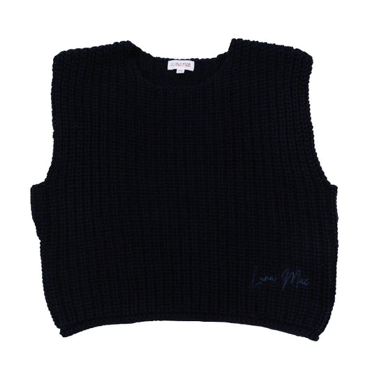Elle midnight chunky knit vest FW25