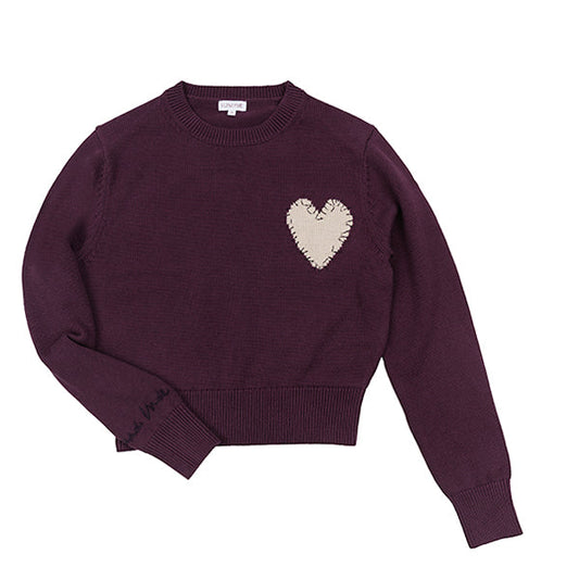 Eden heart plum sweater FW25