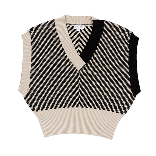 Lila black two tone vest FW25