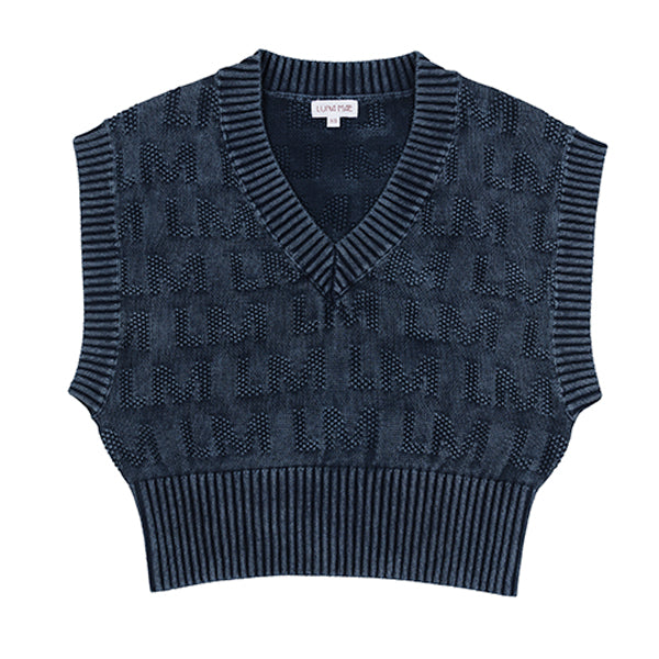 Isla denim distressed vest FW25