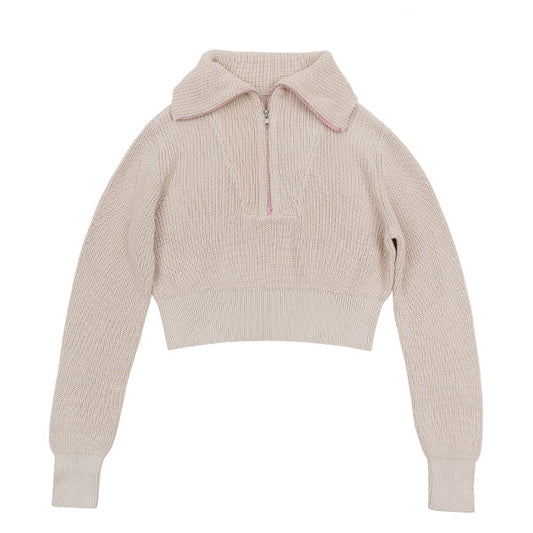 Vera oat zip sweater FW25