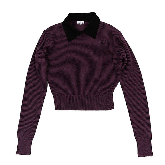Cleo removable collar plum sweater FW25