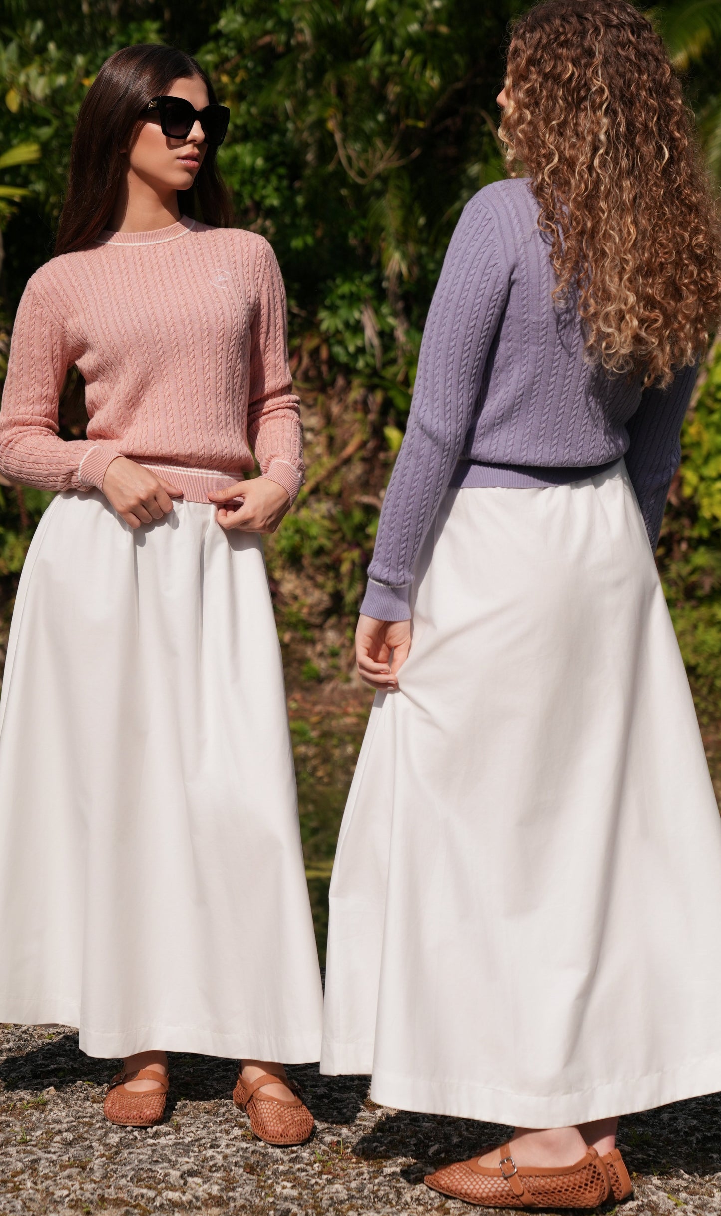 Ruth cable pink sweater SS26