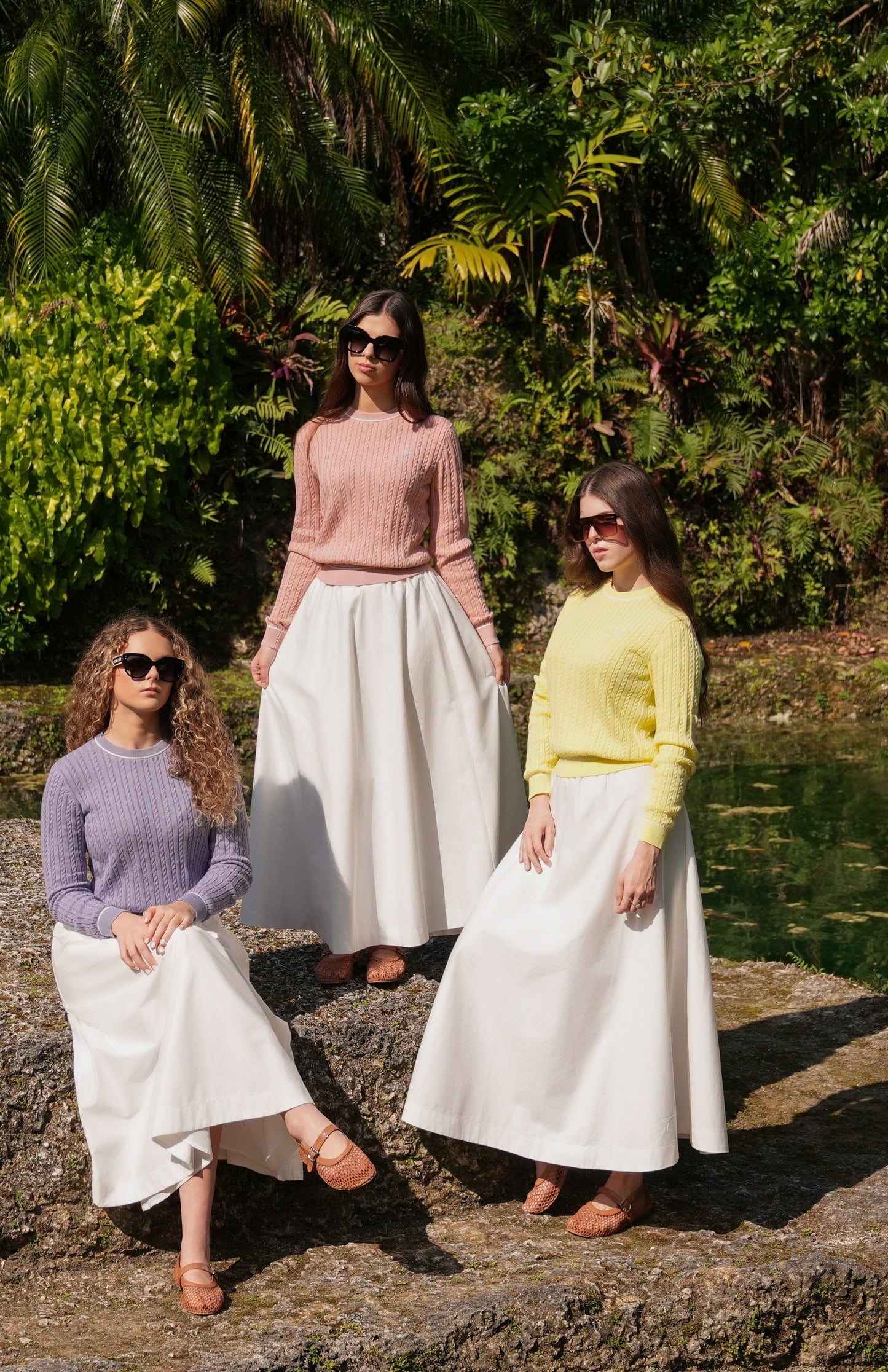 Ruth cable pale yellow sweater SS26