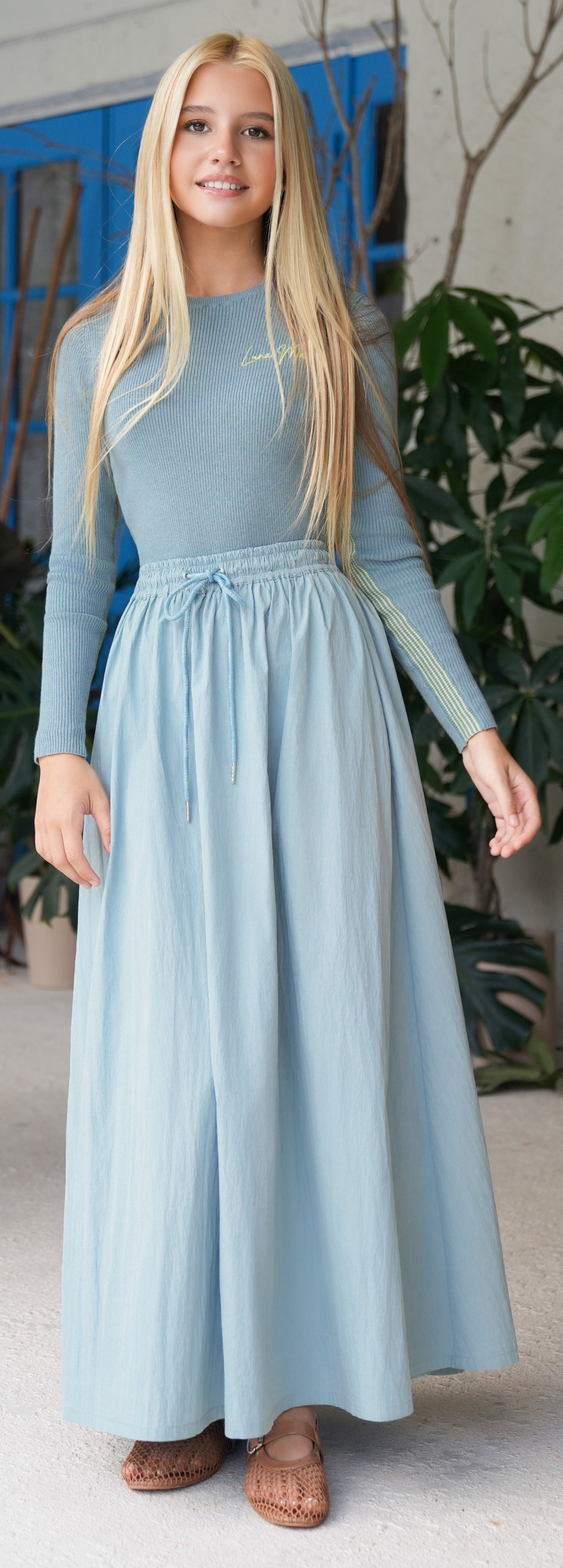 Noah pale blue skirt SS26