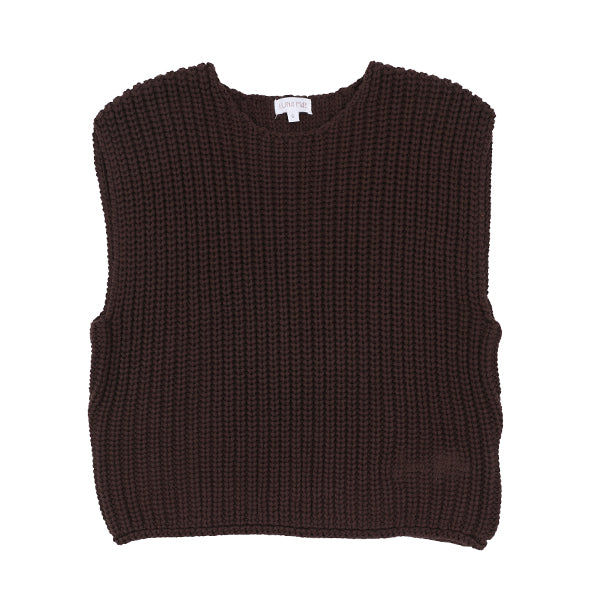 Elle chocolate chunky knit vest FW26
