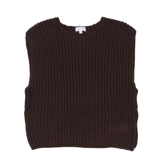 Elle chocolate chunky knit vest FW26