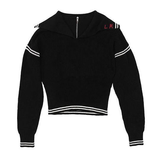 Demi black half zip sweater FW26