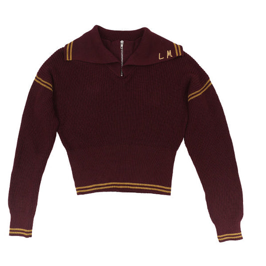 Demi wine half zip sweater FW26