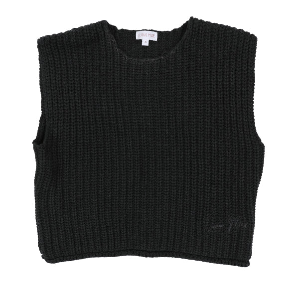 Elle charcoal chunky knit vest FW26