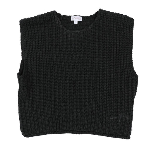 Elle charcoal chunky knit vest FW26