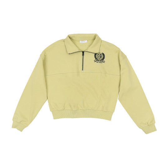 Yara half zip emblem lime sweatshirt FW26