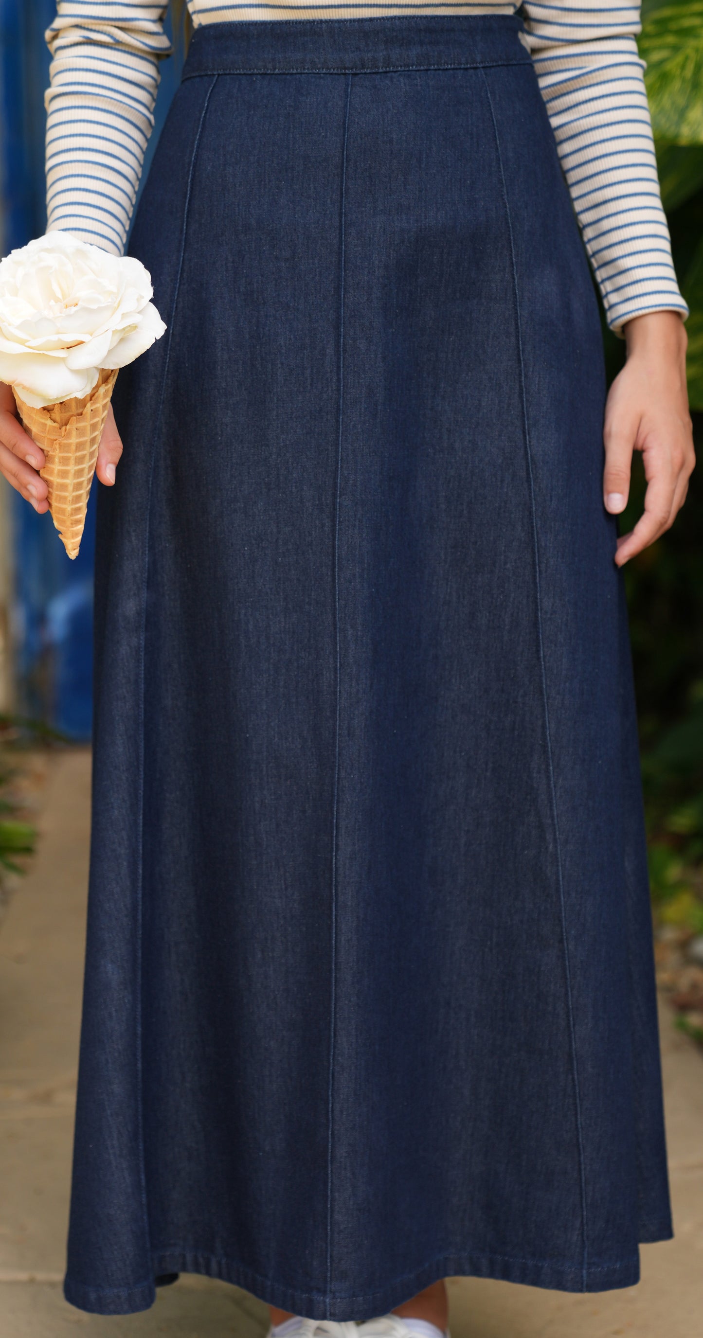 Lyn denim panel skirt SS26