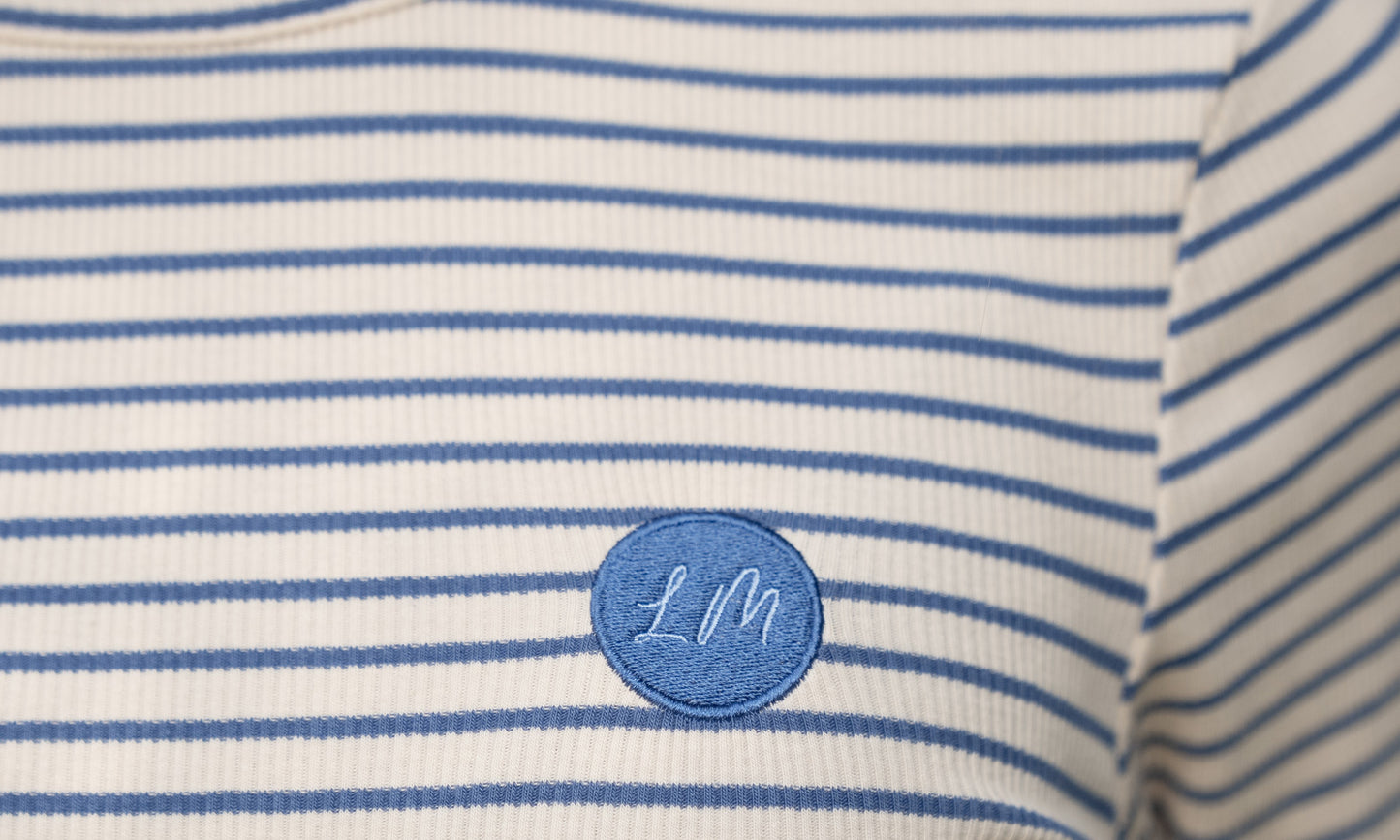 Ella denim oat stripe tee SS26