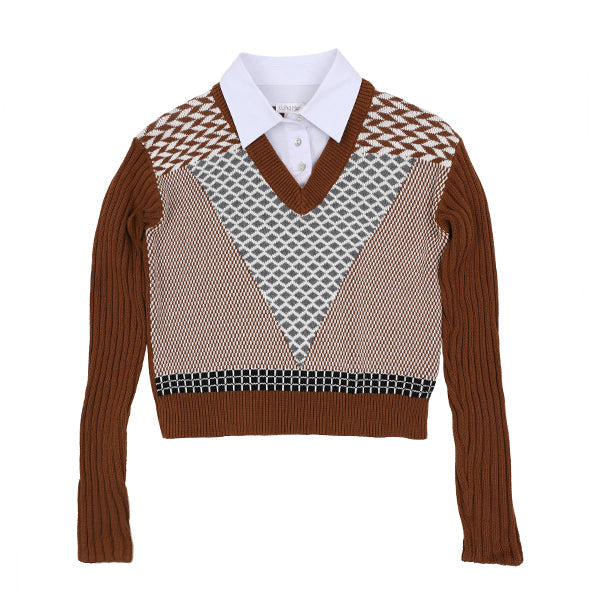 Nell camel collar sweater FW26
