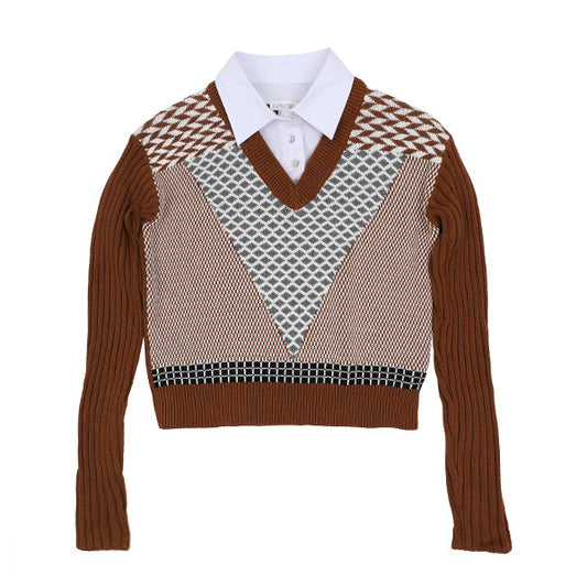 Nell camel collar sweater FW26