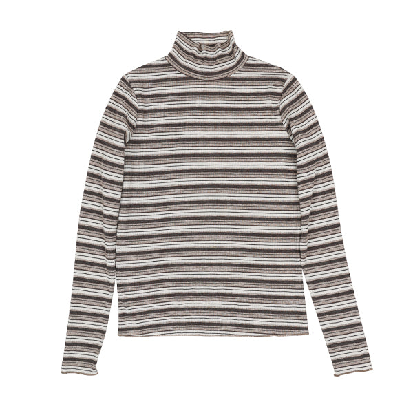 Oona brown stripe mock neck FW26
