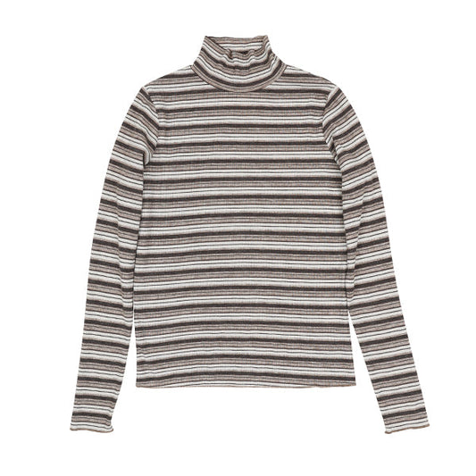 Oona brown stripe mock neck FW26