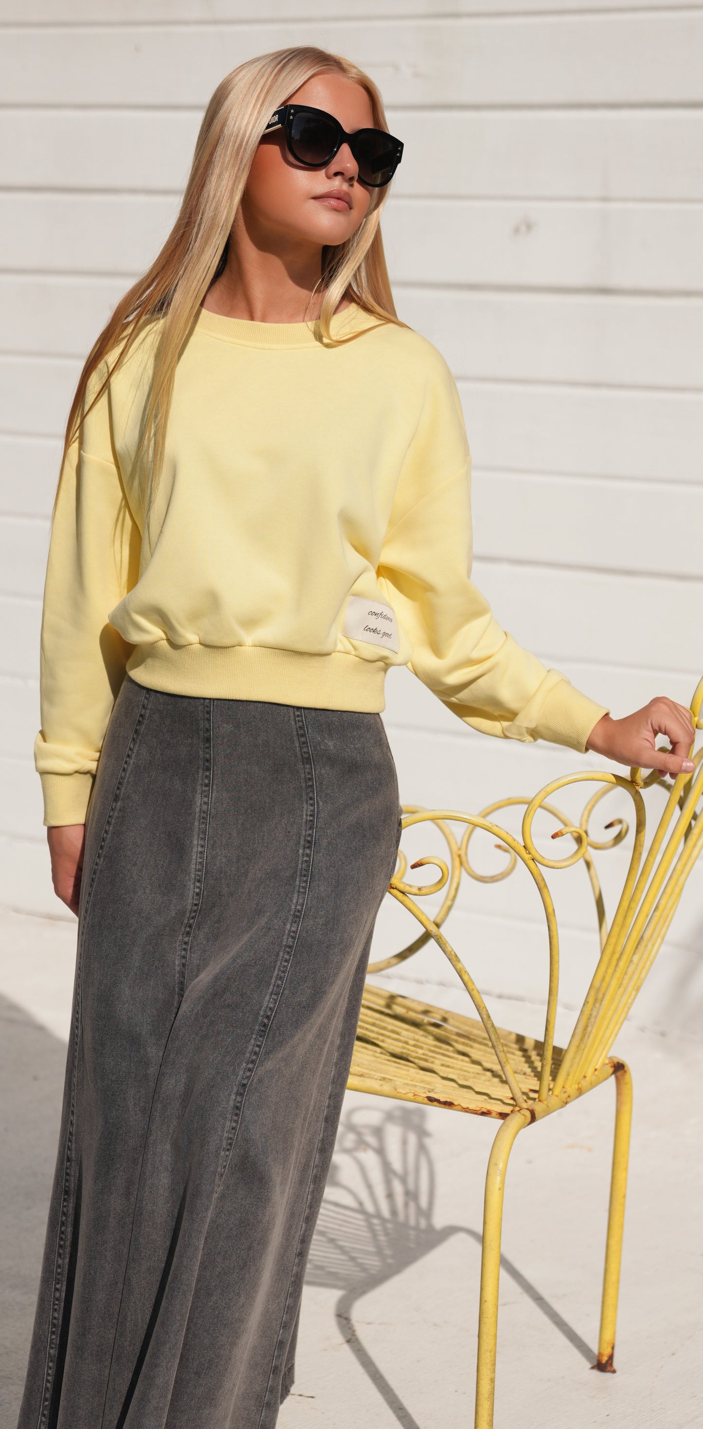 Lior patch yellow sweatshirt SS26