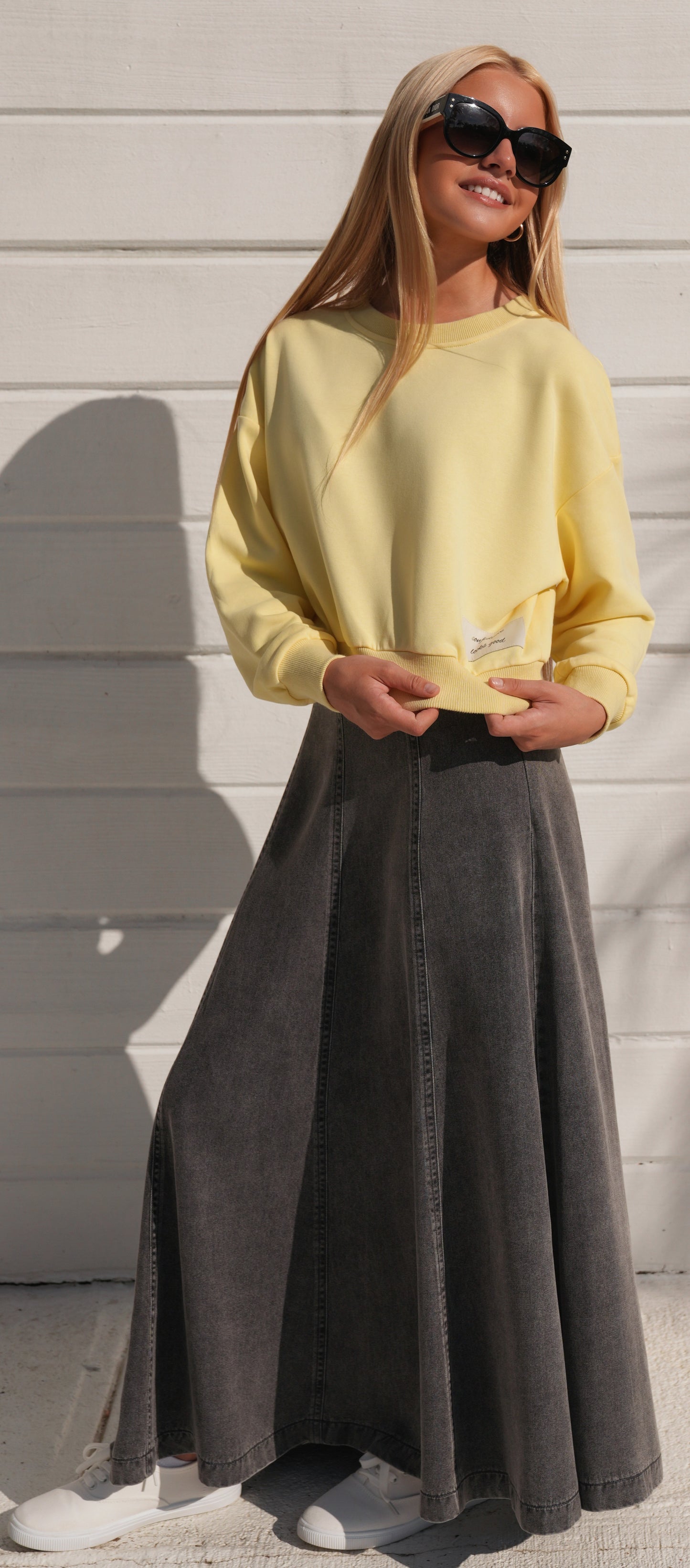 Lior patch yellow sweatshirt SS26