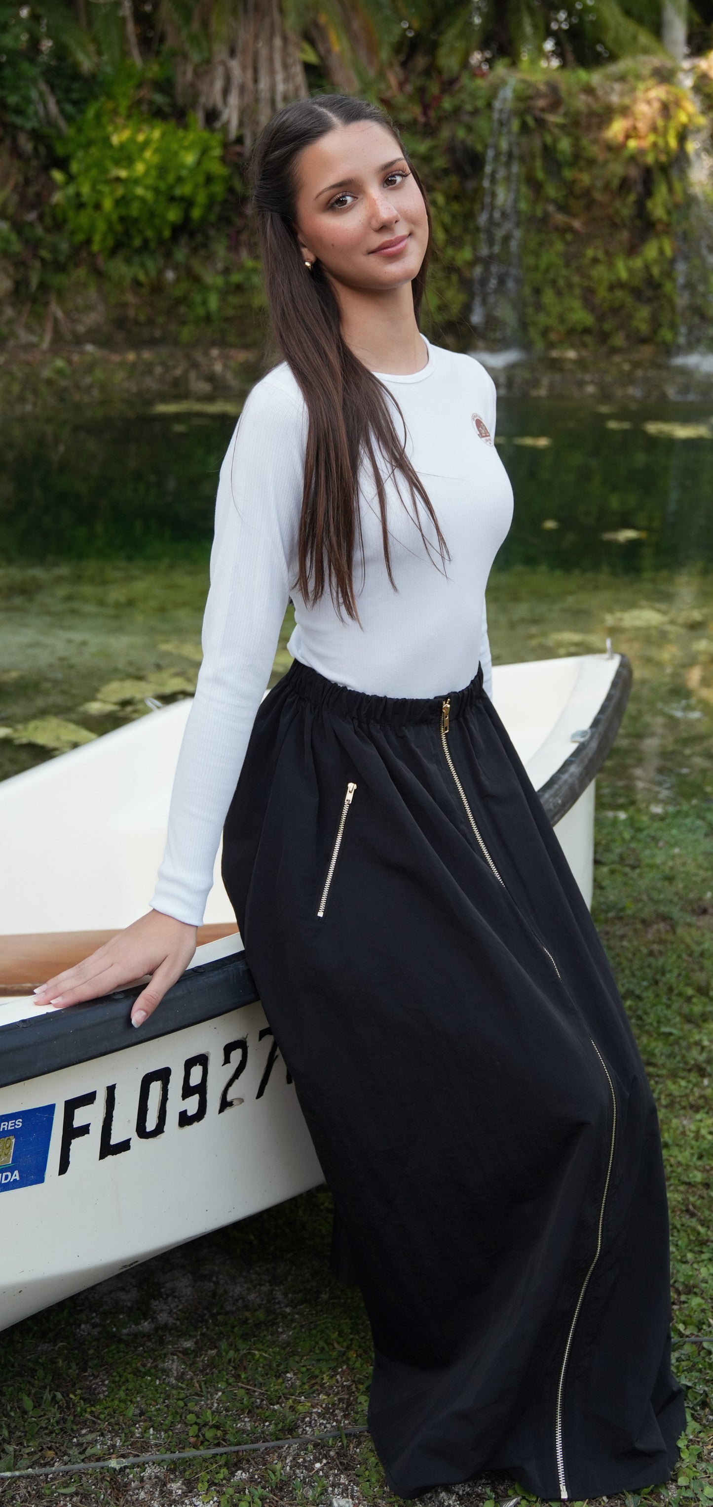 Kim black zipper skirt SS26