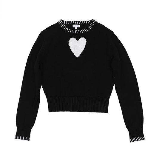 Bryn heart black sweater FW26