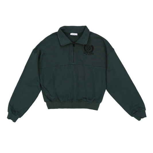 Yara half zip emblem forest sweatshirt FW26