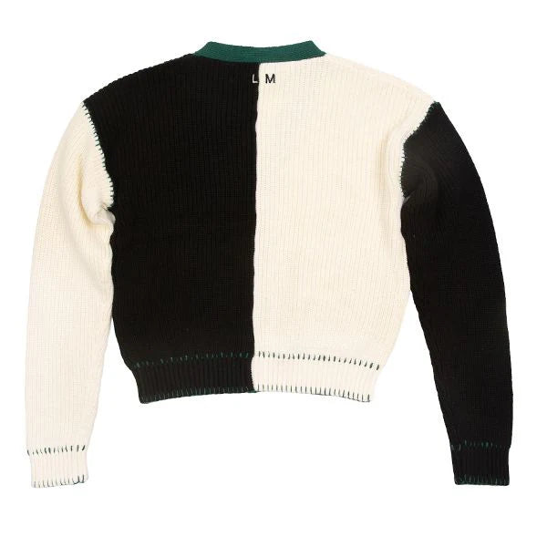 Colorblock emerald knit cardi FW24