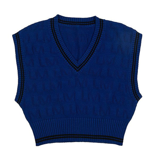 LM blue knit vest FW24