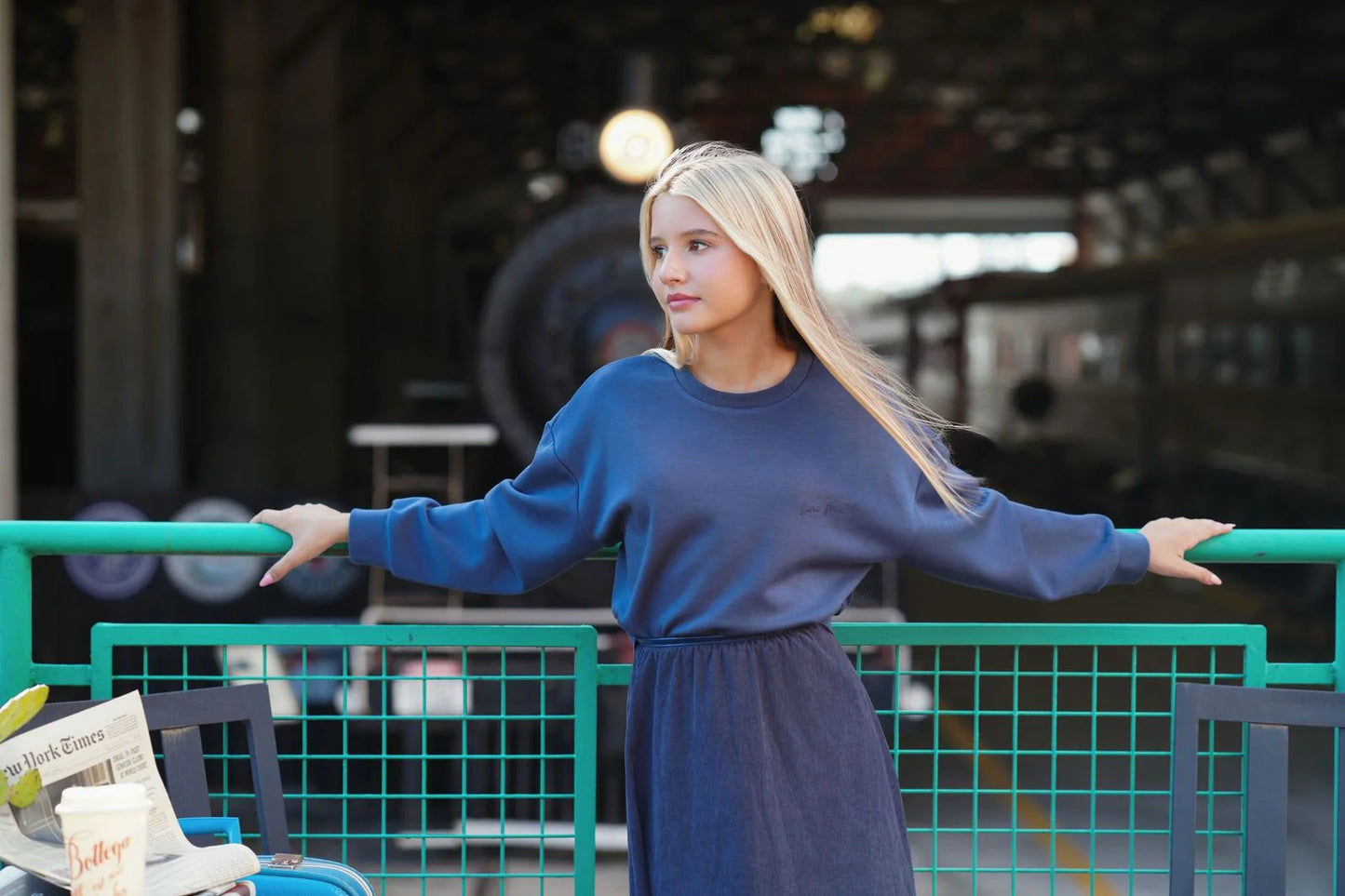 Indi navy corduroy skirt FW25