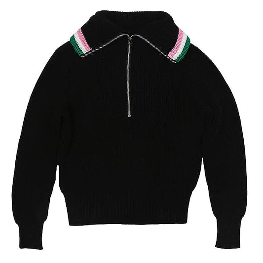 Half zip black pullover sweater