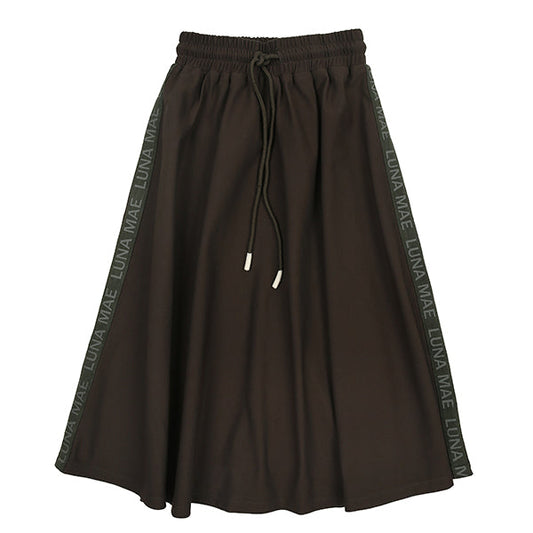 Side taping olive logo skirt
