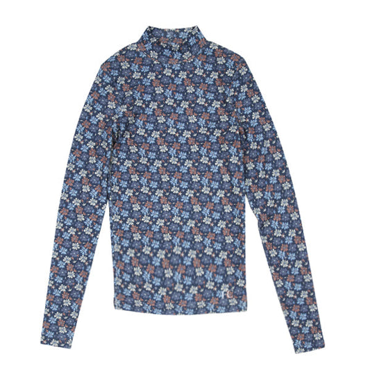 Flower print mock top