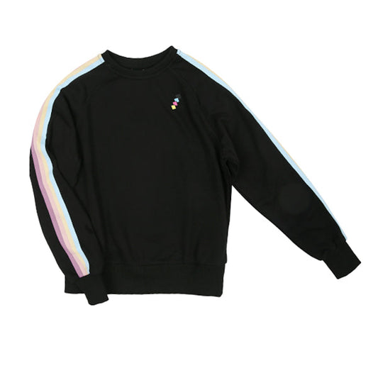 Rainbow striped crewneck sweatshirt