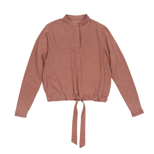 Hidden placket mauve sweatshirt