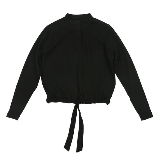 Hidden placket black sweatshirt