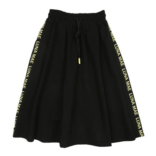 Side taping neon black logo skirt